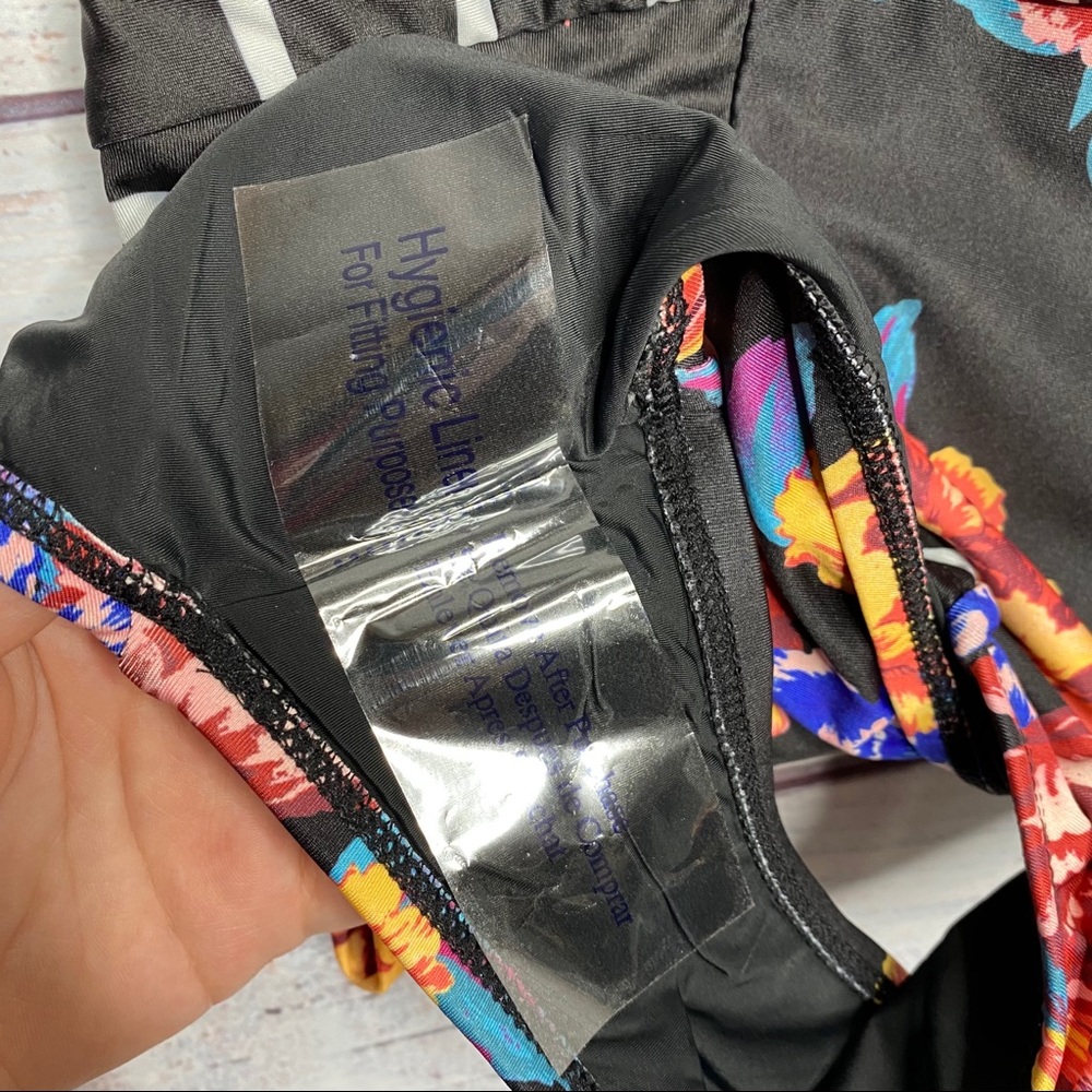 ModCloth Black Floral Stripped One-Piece Swimsuit - Picture 8 of 9